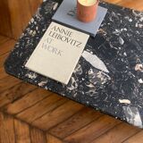 Minimalist design table in black marble Vintage Terrazzo