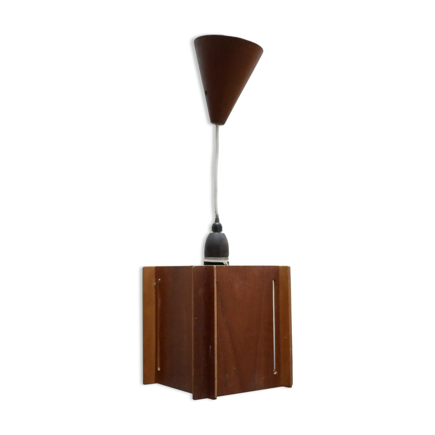 Vintage Scandinavian teak pendant lamp