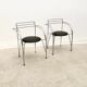 "Silver Moon" chair by Pascal Mourgue for Fermob in chrome and skai, France 1980