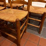 Set of straw chairs