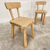 Pair of André Small solid elm chairs