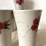 Glasses in vintage floral stoneware