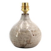 Grey beige stoneware potter's lamp, signed, handmade ceramic from the 1970s.