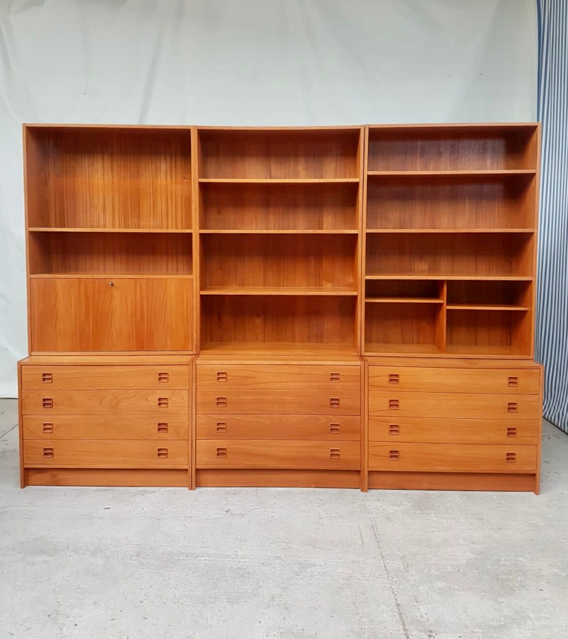 Vtg Mid Century Danish Wall Unit Bureau Room Divide Cabinet Drawers #660