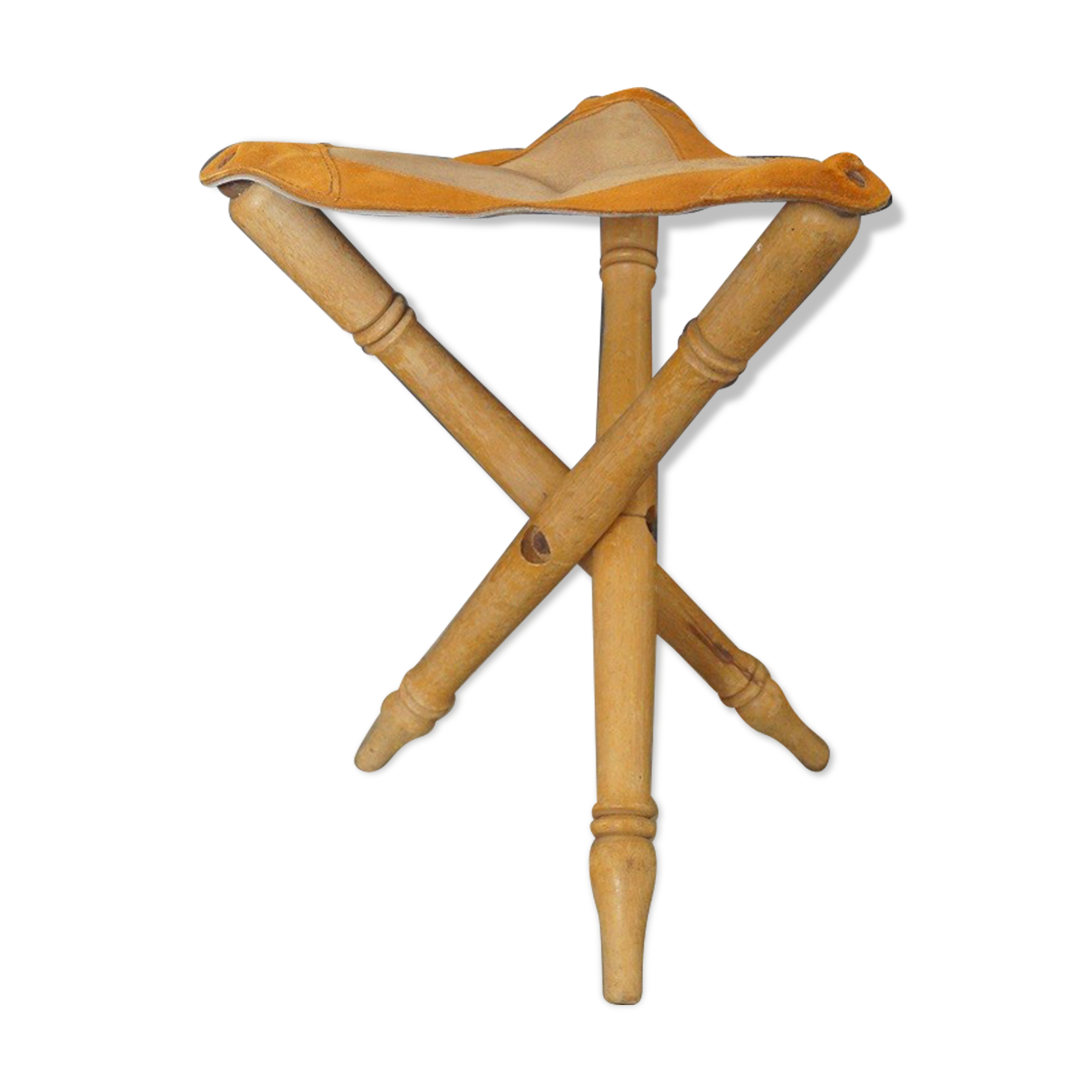 1950 leather folding stool