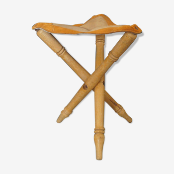 1950 leather folding stool