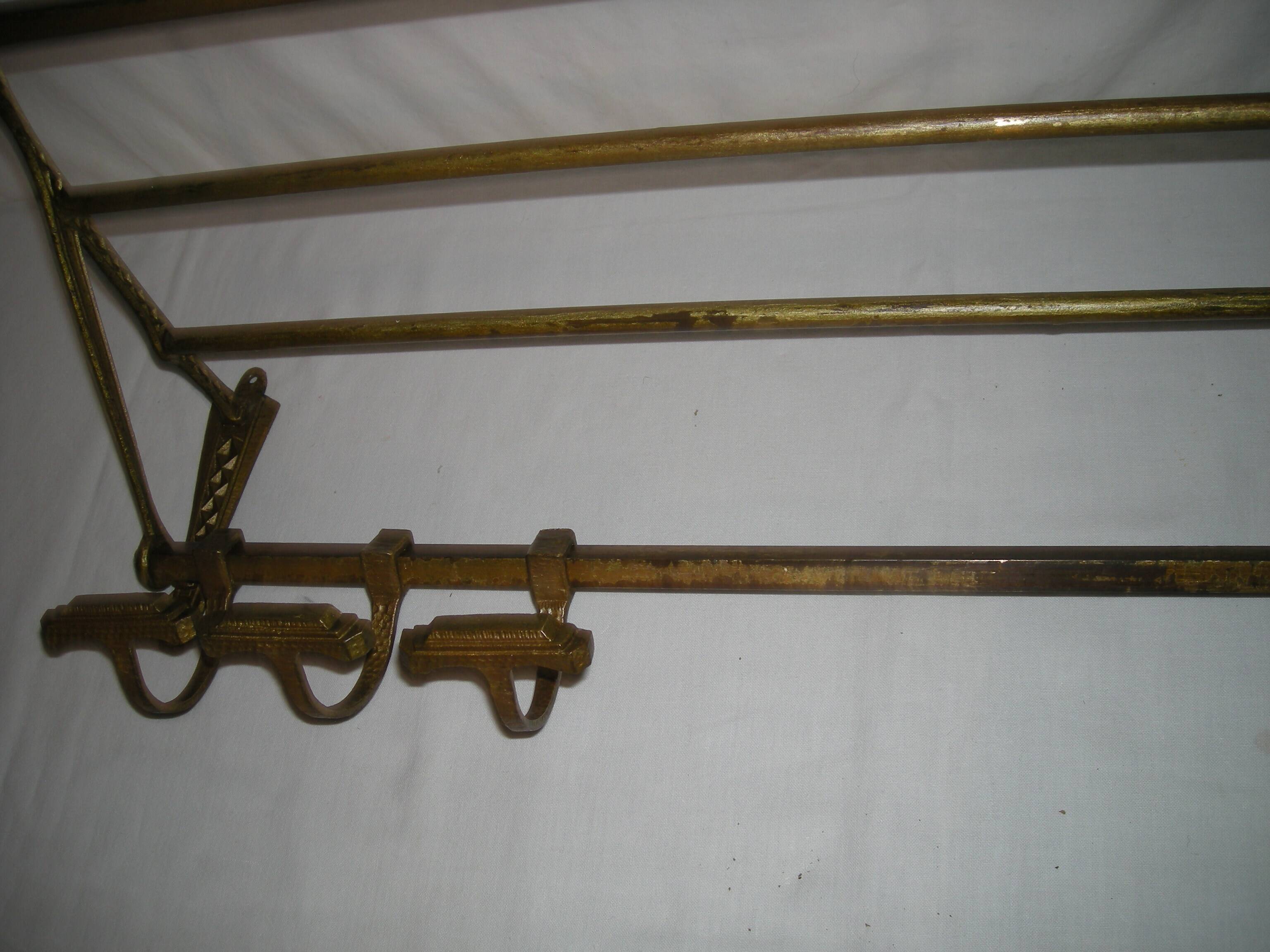 art deco wall coat rack from the 1930s