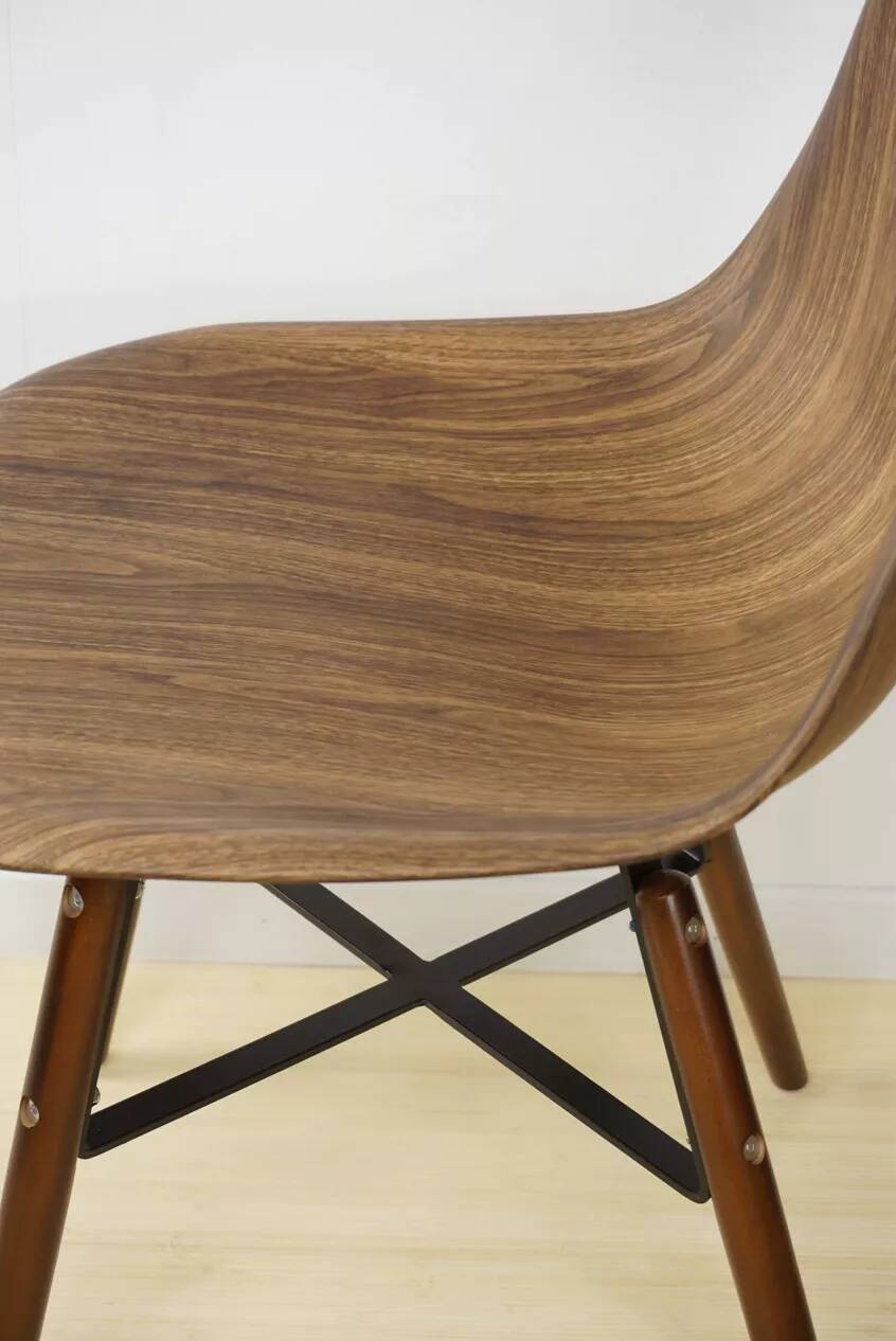 4 chairs in abs, wood and metal