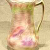 Pitcher pitcher jug slip Saint Clément heron relief decoration