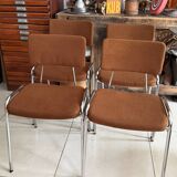 Lot de 4 chaises chromées vintage