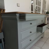 Louis Philippe style chest of drawers, 8 drawers green of gray