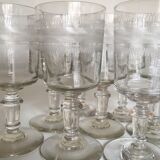 set of 9 serious roll 19th zigzag water glasses