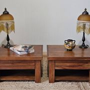 Paire de chevets en noyer artisanal XXème