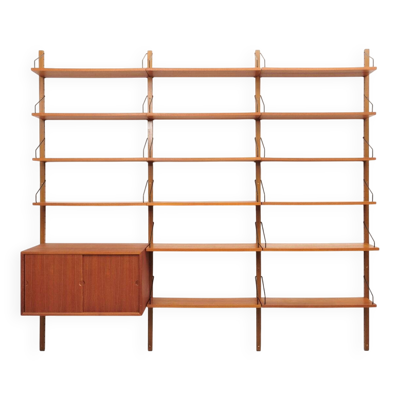 Étagère murale Royal System en teck par Poul Cadovius pour Cado, années 1950.