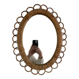 Rattan mirror flower shape