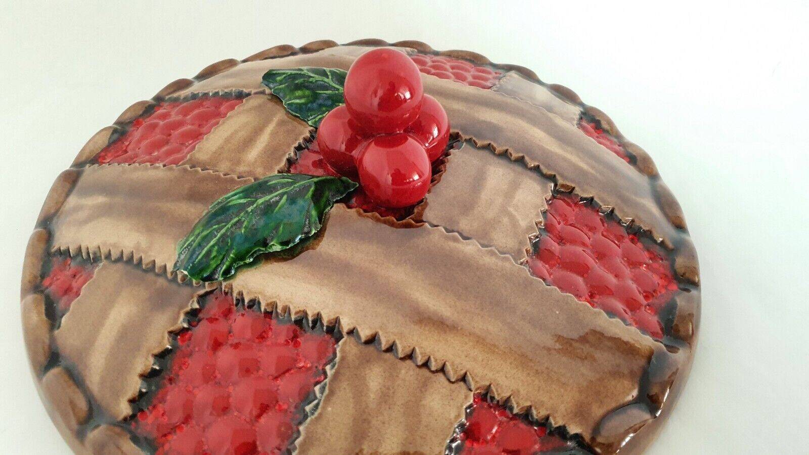 Slush Lid For Tart Dish Red Fruit Tart Decor 1960s