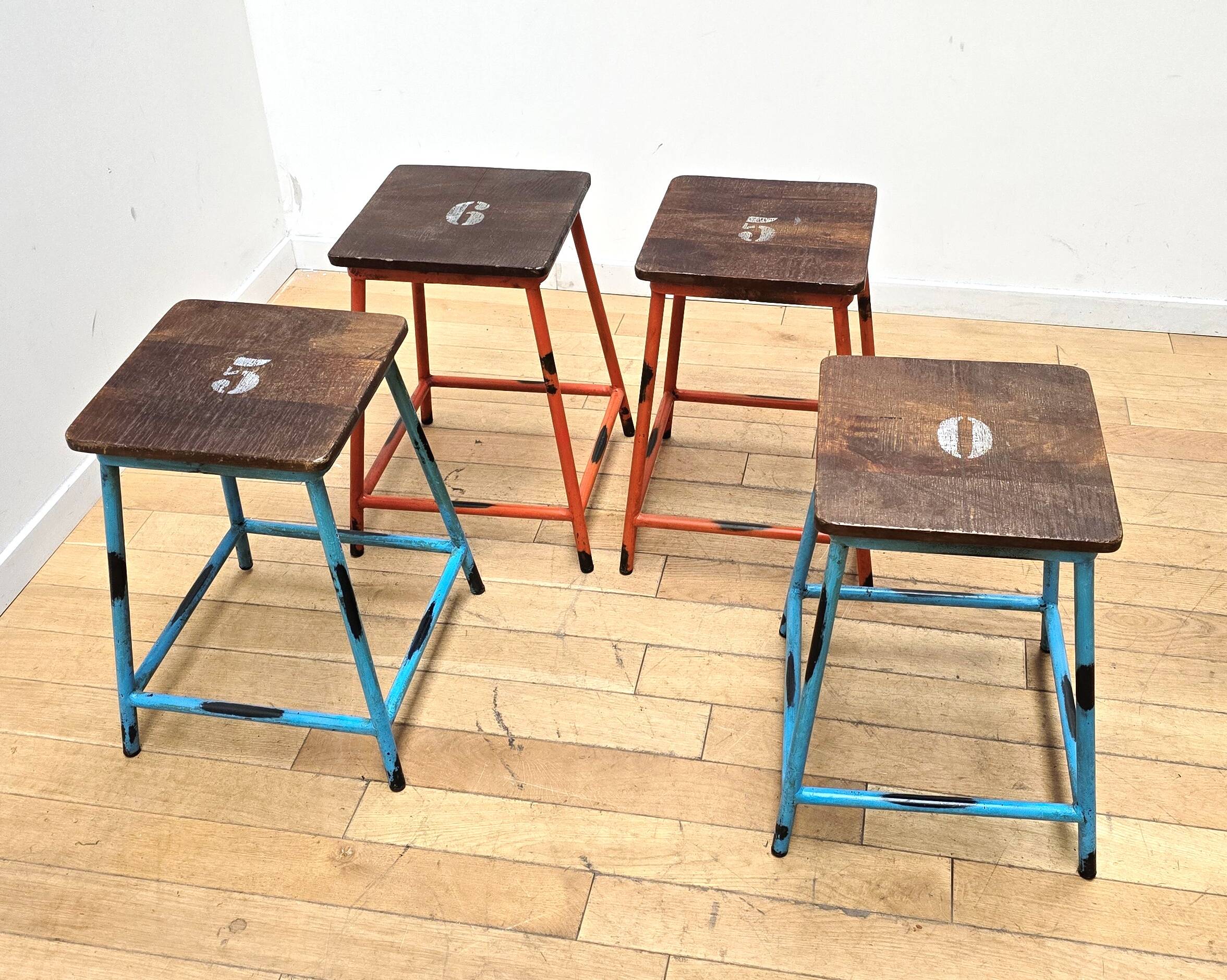 Set of 4 school stools