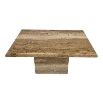 Table basse italienne en travertin, années 1980