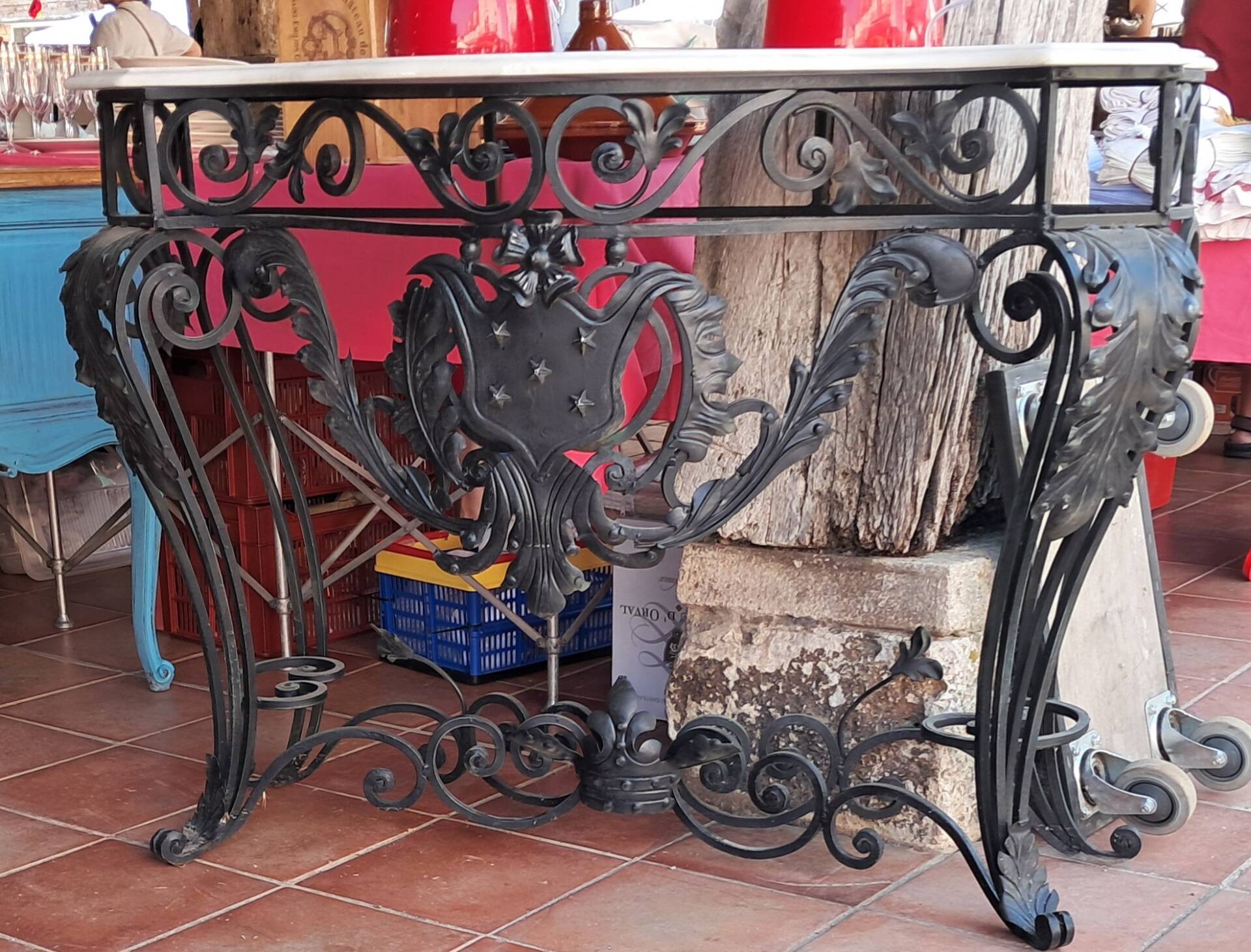 console iron and marble
