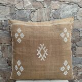 Cactus silk cushion cover: Handwoven Moroccan Sabra cushion