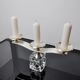 Ice cube candle holder by Peill & Putzler, 3 flames, glass and silver-plated metal, Germany, 1970