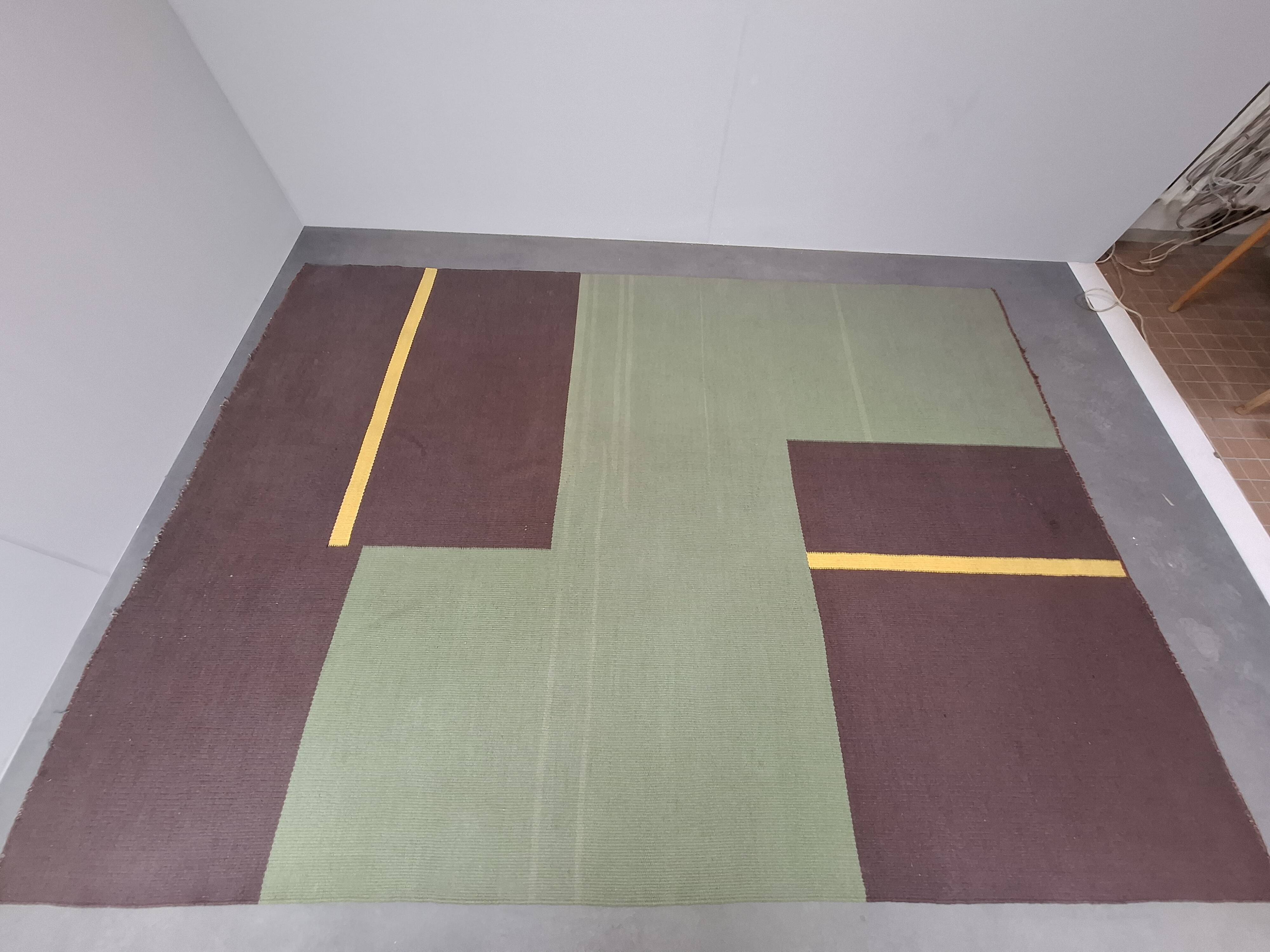 Mid-Century Modern Geometric Rug, Czechoslovakia, 1960s