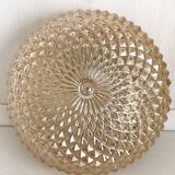 Round apricot-colored ceiling light, molded glass diamond tips ⌀ 20 cm