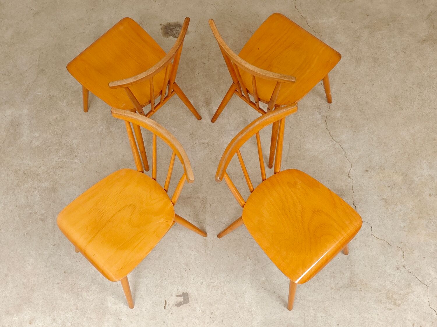 Set of 4 wooden dining chairs by Tatra Nabytok 1960