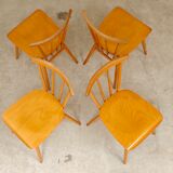 Set of 4 wooden dining chairs by Tatra Nabytok 1960
