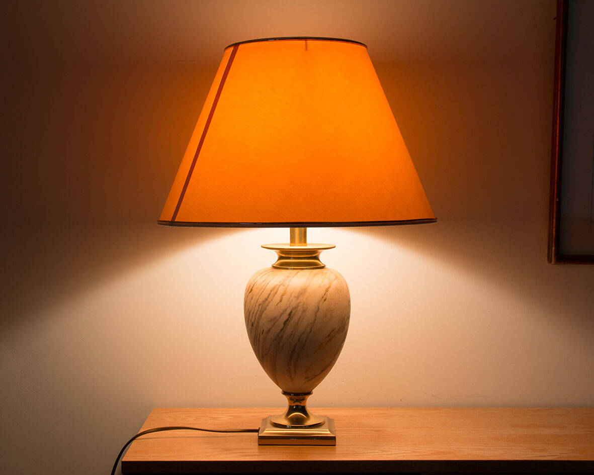 Marble and gold lamp