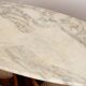 Oval coffee table in Carrara marble and rosewood, Hugues Poignant 1960