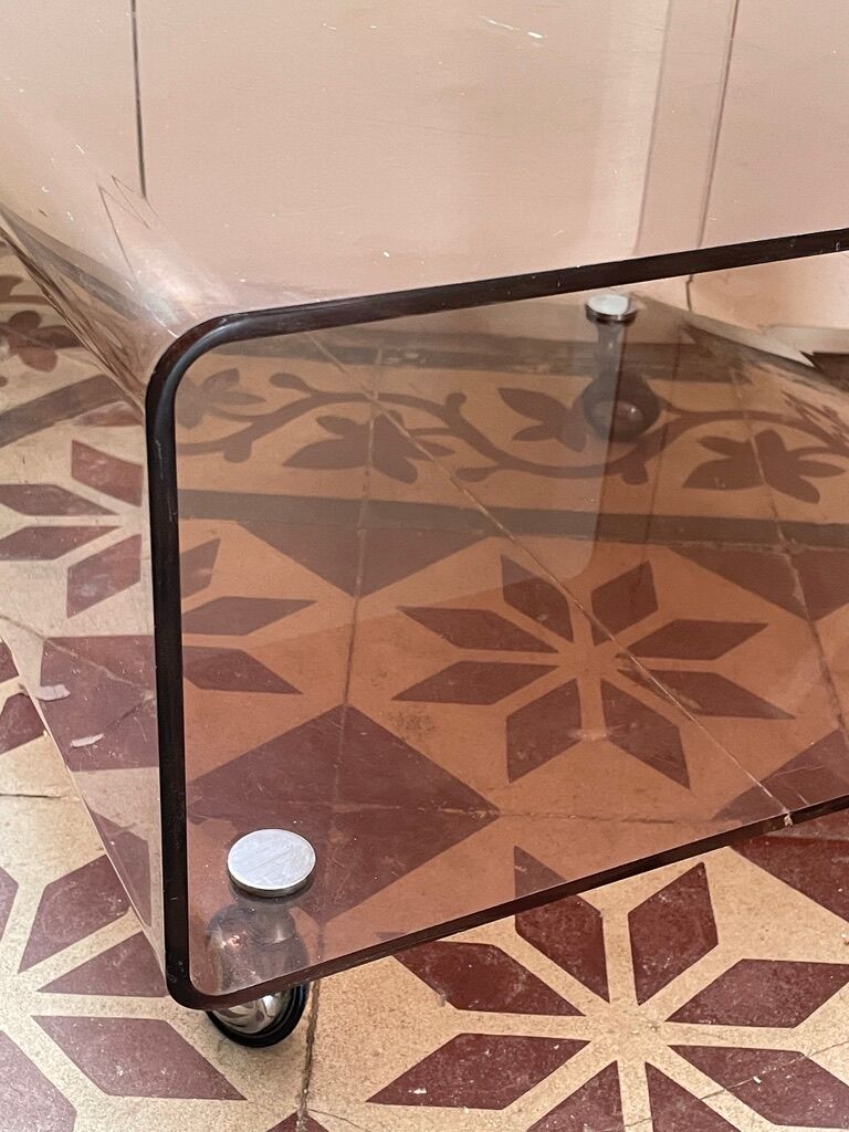 smoked plexi coffee table