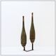 Pair of large wooden practice skittles on a base, early 20th century