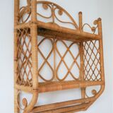 Rattan wall shelf