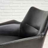 1960s, scandinavian design, swivel chair, original condition, artificial leather, cast aluminum base