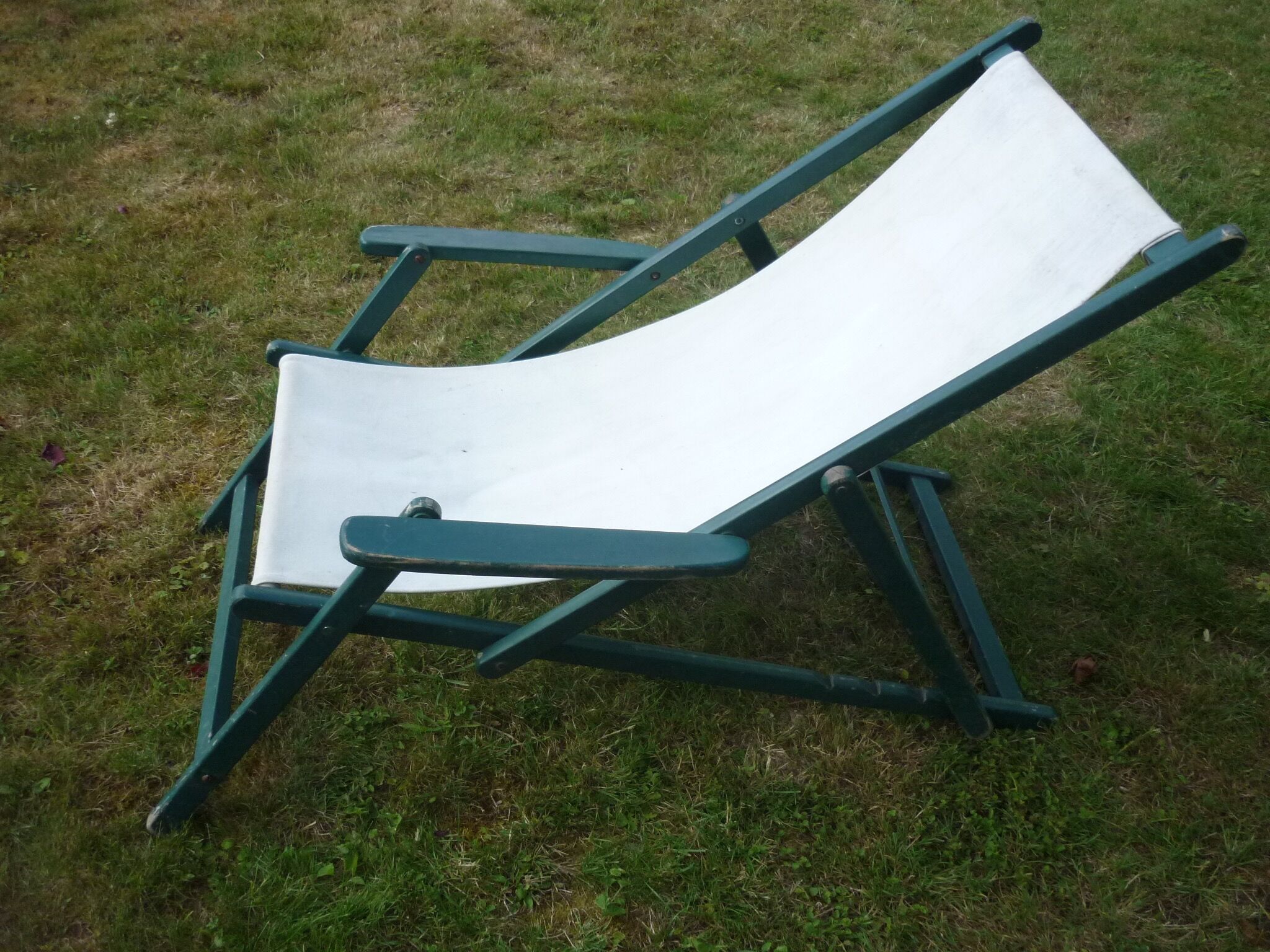 Transat chair fabric and wood folding