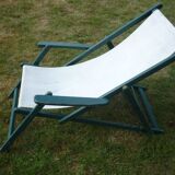 Transat chair fabric and wood folding