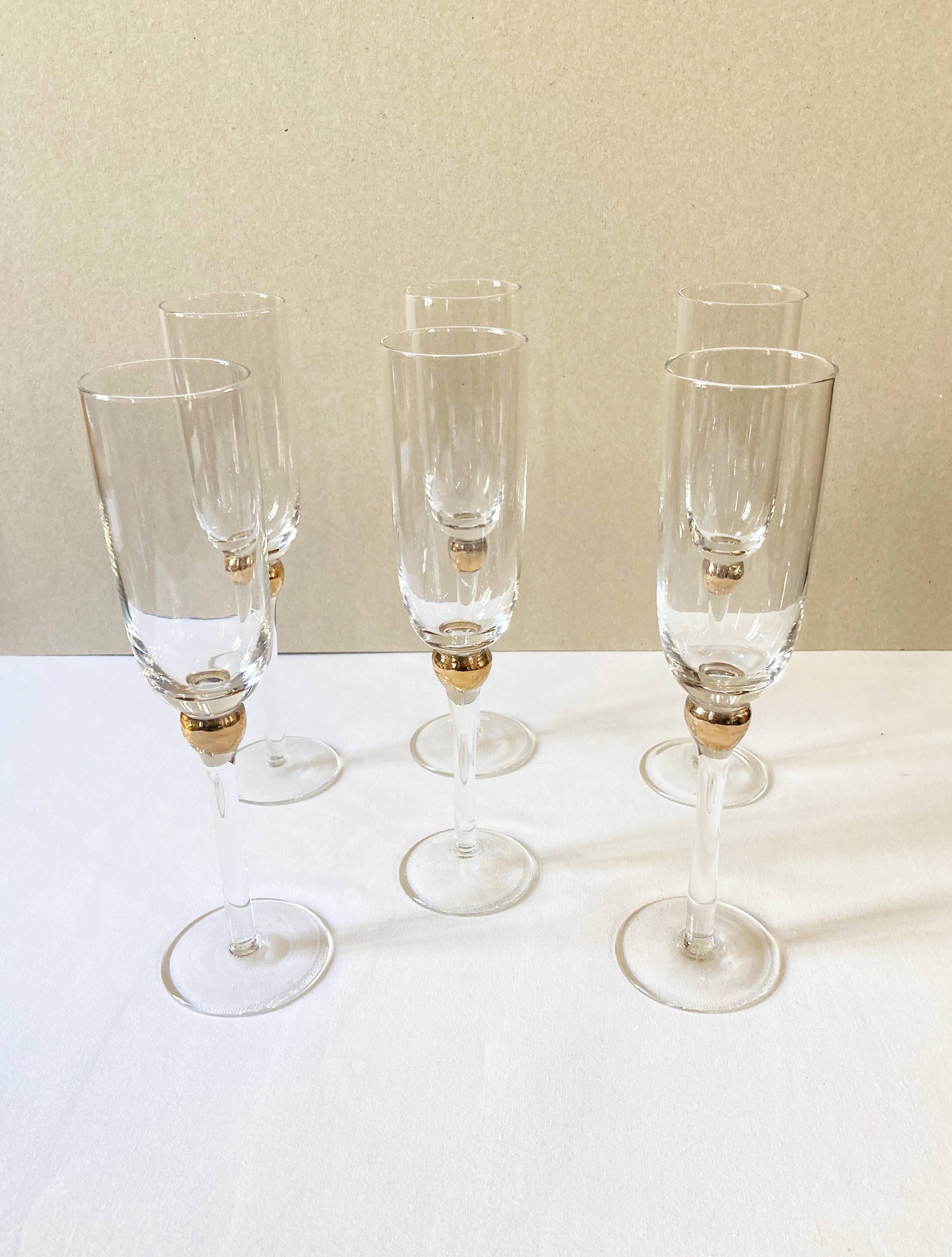 Glass champagne flutes