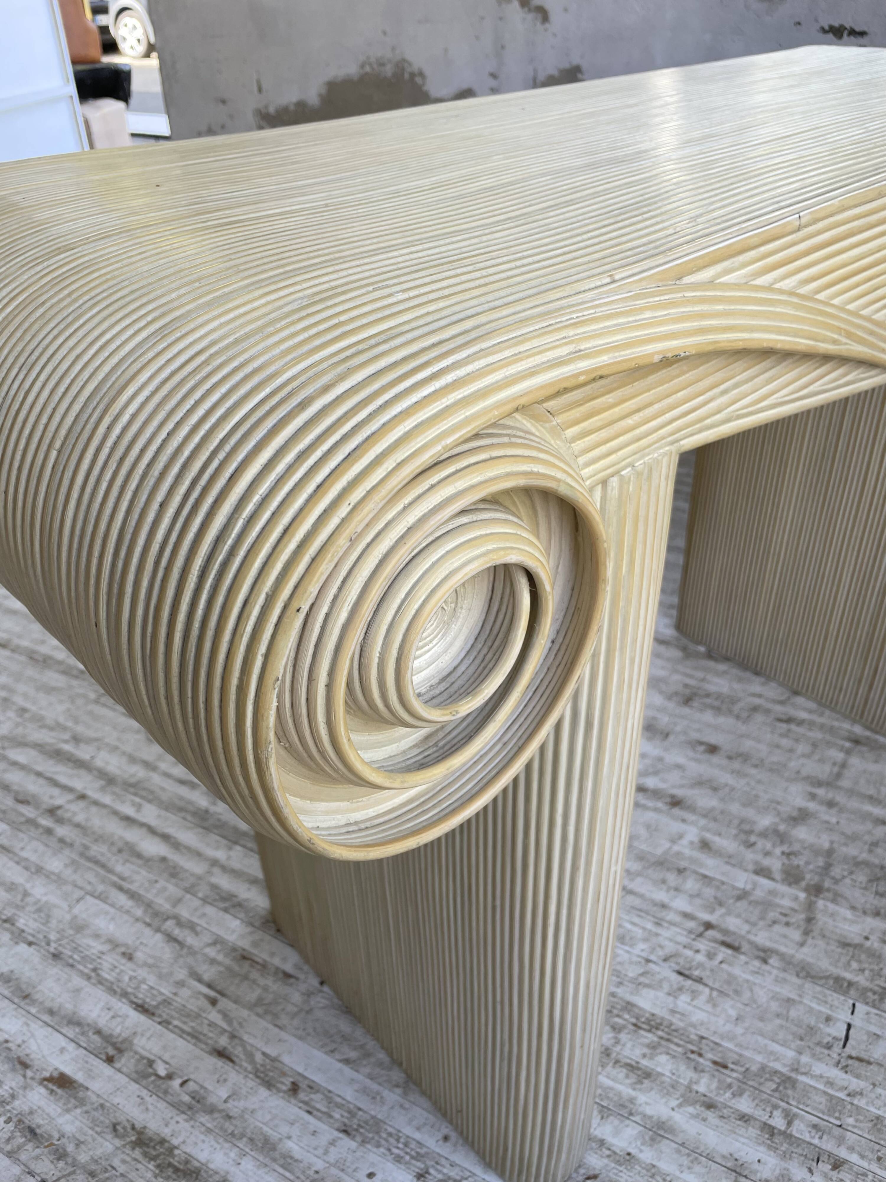 70s console in tropicalist rattan