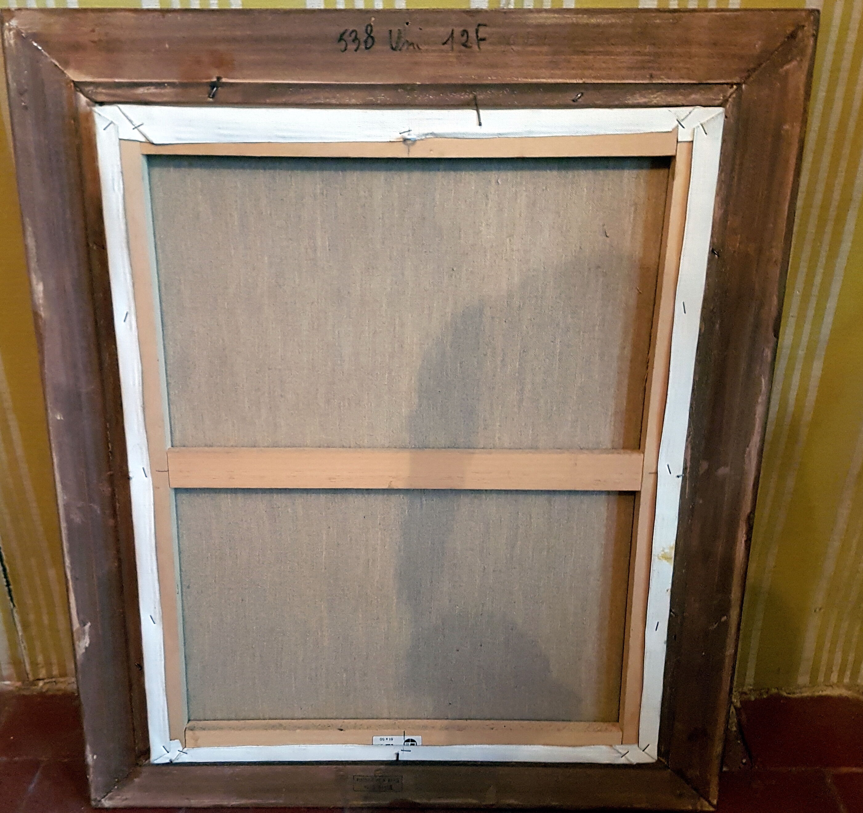 Oil on canvas card player, Bernard Follis