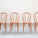 Bent beech wood chairs with straw seats, no. 34 total, 1990-2000