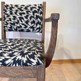 Art Deco Armchair in Limed Oak by De Coene Fères, 1935