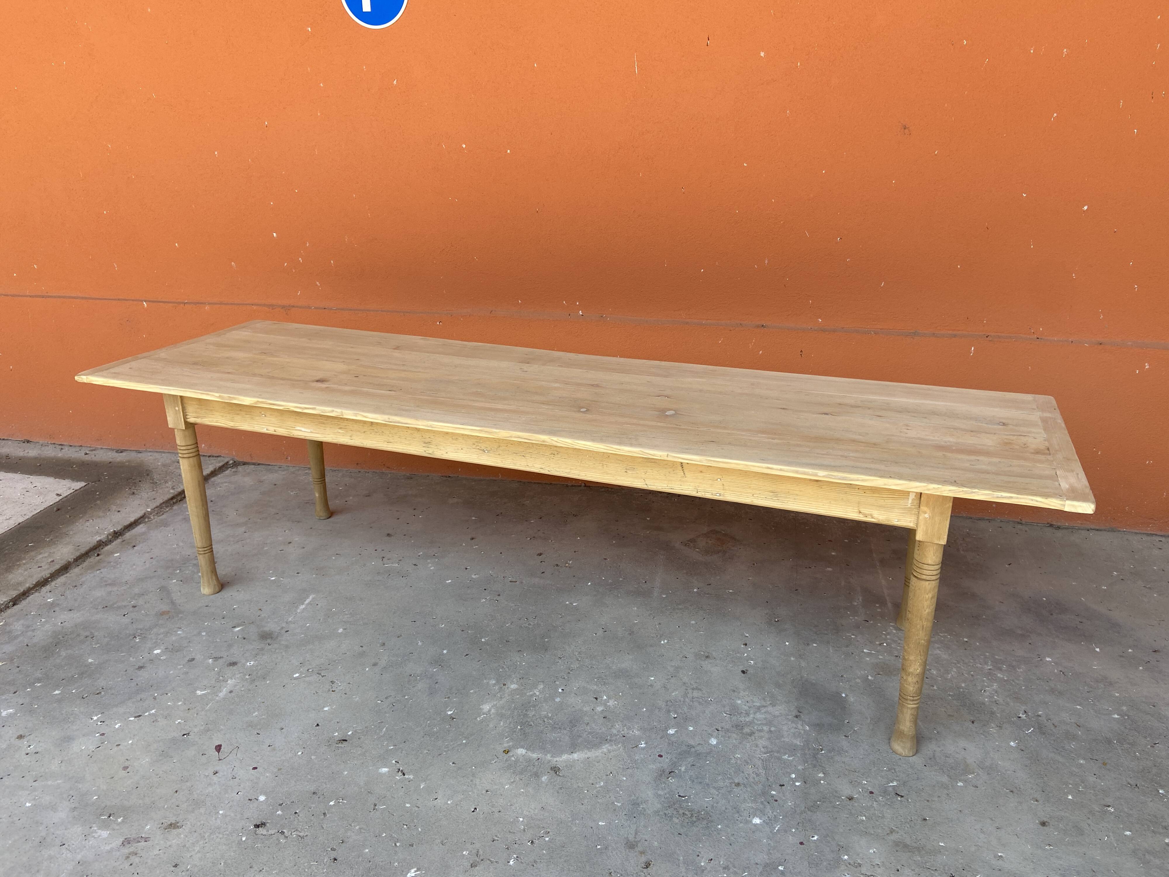 Grande table de ferme 280 cm en sapin