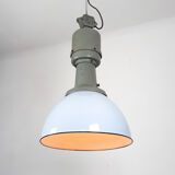 Suspension vintage en émail bleu clair de l'usine ElKo, années 1960