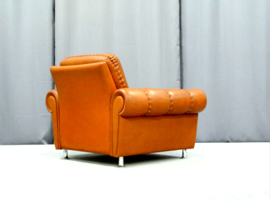 Armchair - Ottoman leather 1960