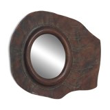 Sculptural Designed Leather Mirror