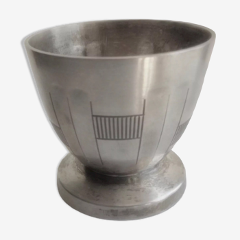 Coquetier art deco en métal argenté estampillé boulenger - egg cup