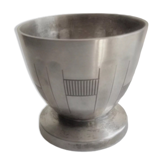 Coquetier art deco en métal argenté estampillé boulenger - egg cup