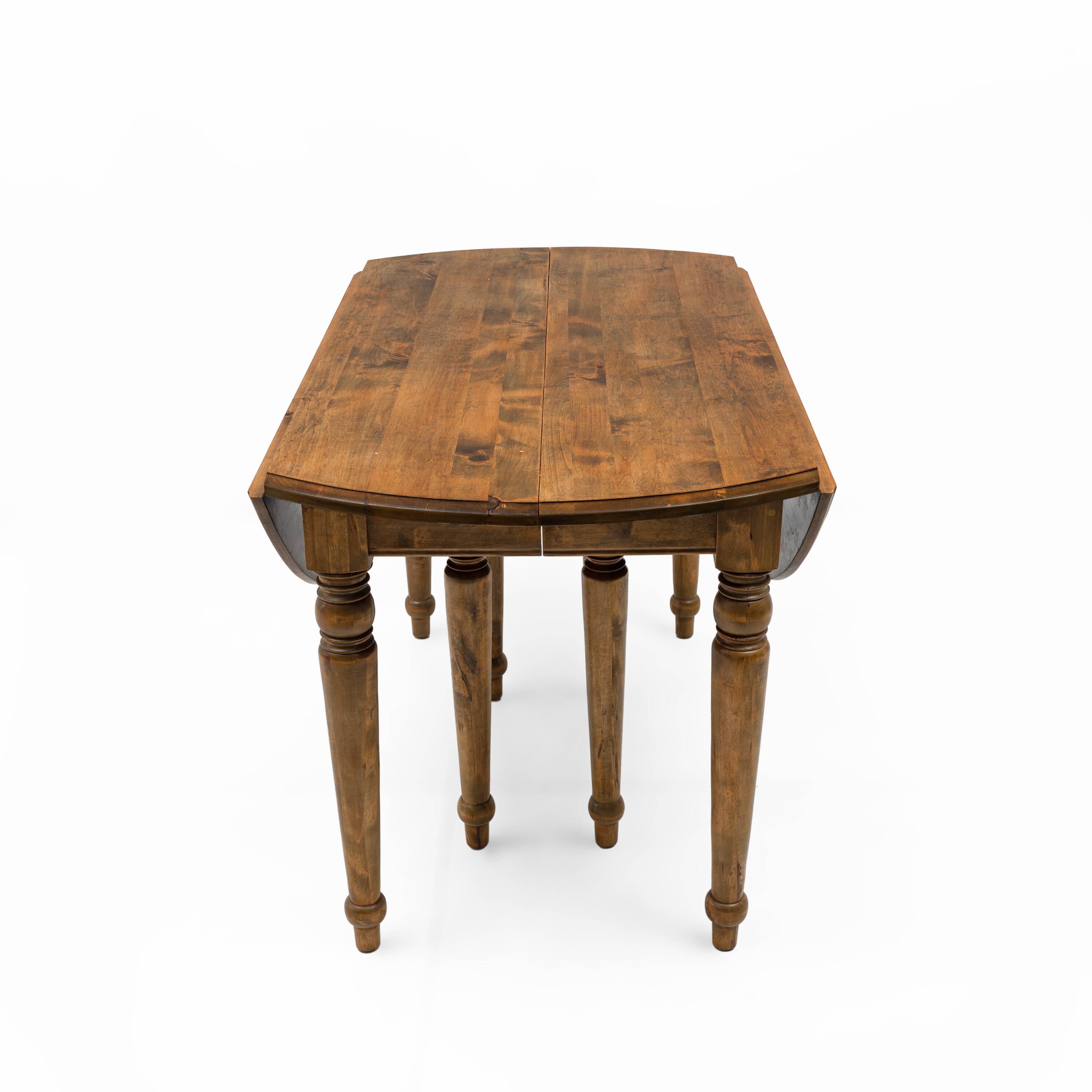 19th Century Tuscan Elm Extendable Round Dining Table with Five Leaves