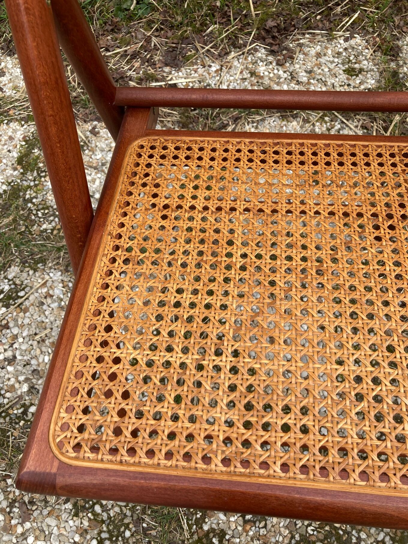 Pair of Italian folding chairs in vintage canning
